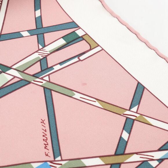 HERMES Pink Silk Scarf - Picture 6 of 9